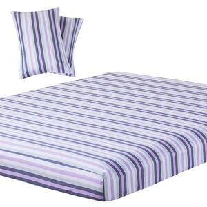 Soft Striped Fitted Sheets Set, Breathable, Deep Pocket, Modern 3-Piece King‎
